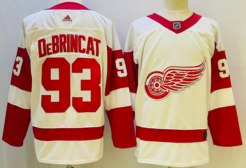 Men's Detroit Red Wings Alex DeBrincat #93 White Jersey